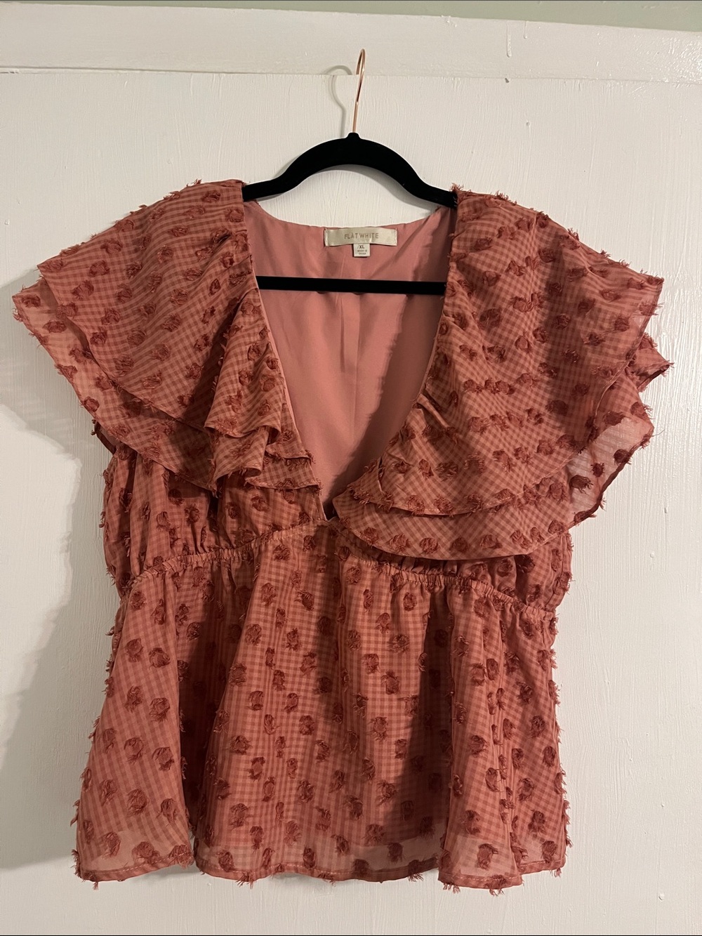 Flat White Pink Textured Top